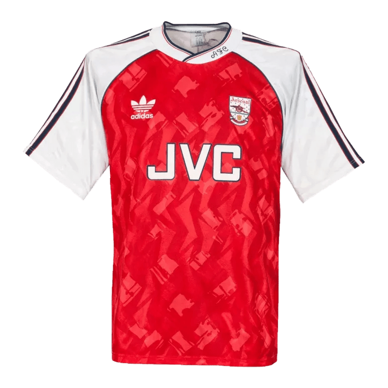 Retro Arsenal 1990/92 Home Jersey - Red & White Strip Design