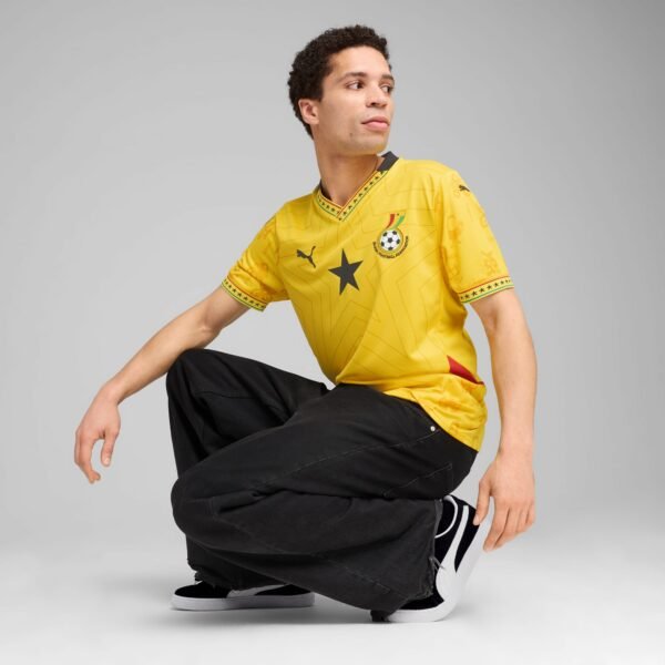 Ghana 2025 Away Jersey Men_ Pelé Yellow-PUMA Black_(2)