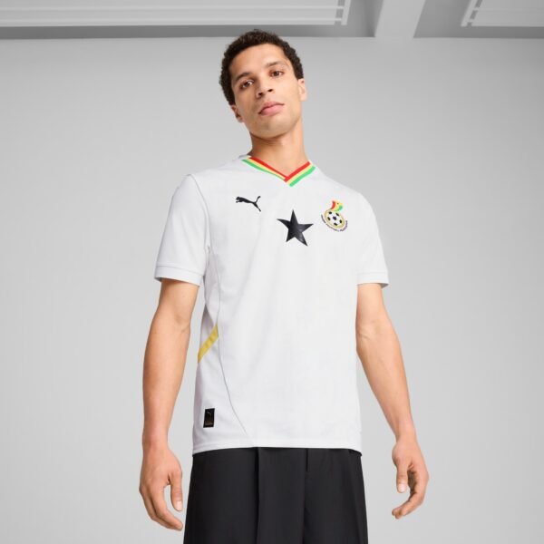 Ghana 2025 Home Jersey Men_ PUMA White-Pelé Yellow_