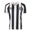 Santos Away Jersey 24/25 features Neymar printing, short sleeves, and gold detailing. The Umbro logo is on the right chest and the S. F. C. crest on the left, boasting a stylish black and white stripe design—ideal for fans of this iconic player.