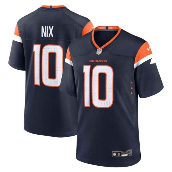 bo nix jersey blue front & back