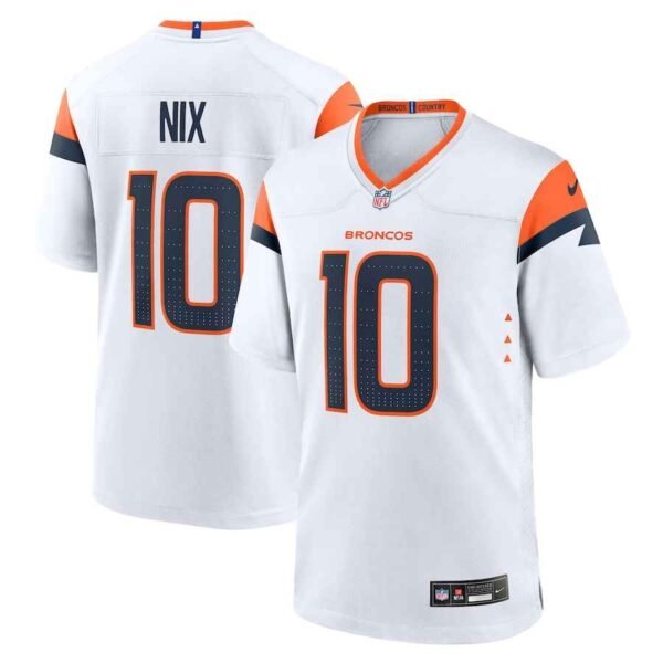 bo nix jersey white front & back