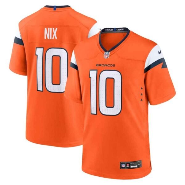bo nix jersey orange front & back