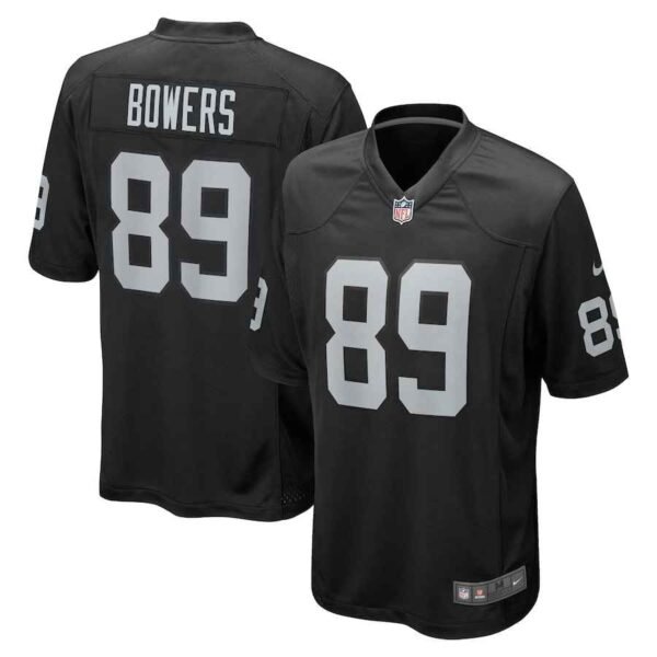 Brock Bowers jersey black front & back