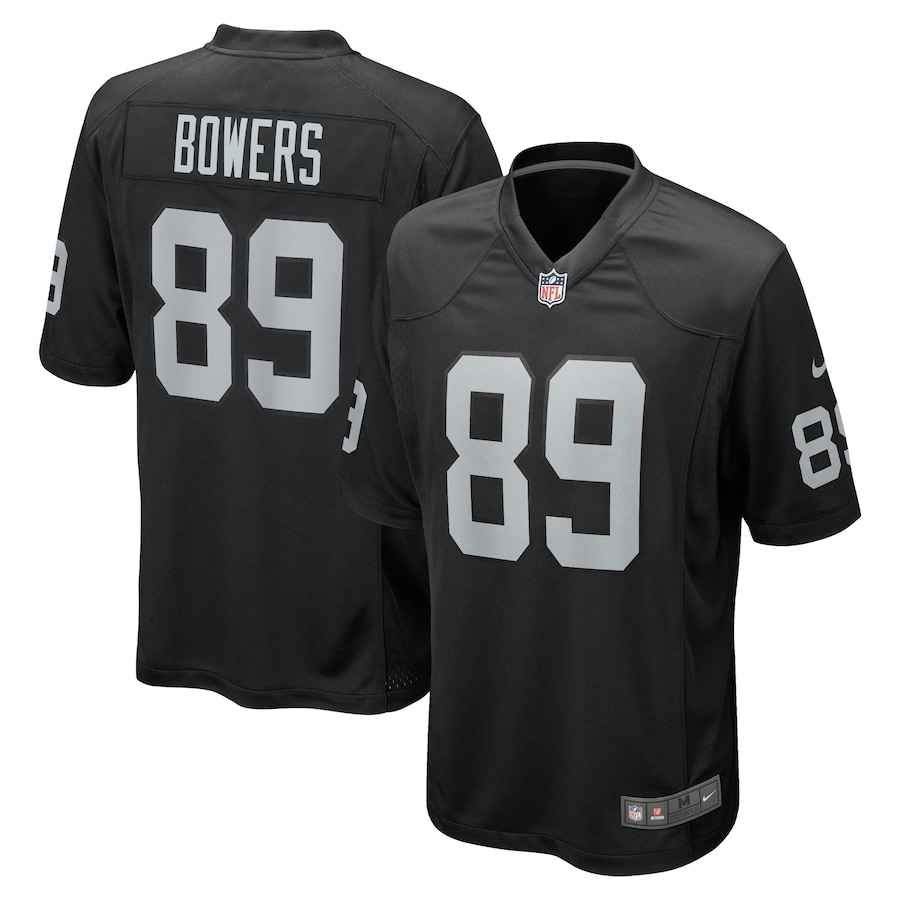 Brock Bowers jersey black front & back