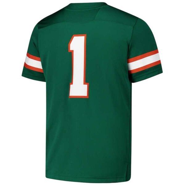 Miami hurricanes Jersey green back