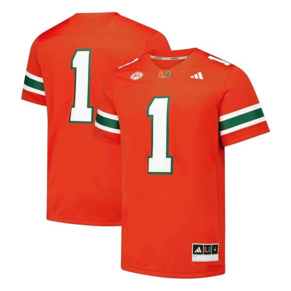 Miami hurricanes Jersey orange front & back