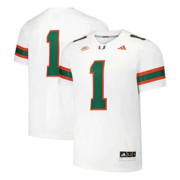 Miami hurricanes Jersey white front & back