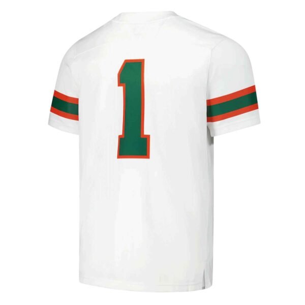 Miami hurricanes Jersey white back