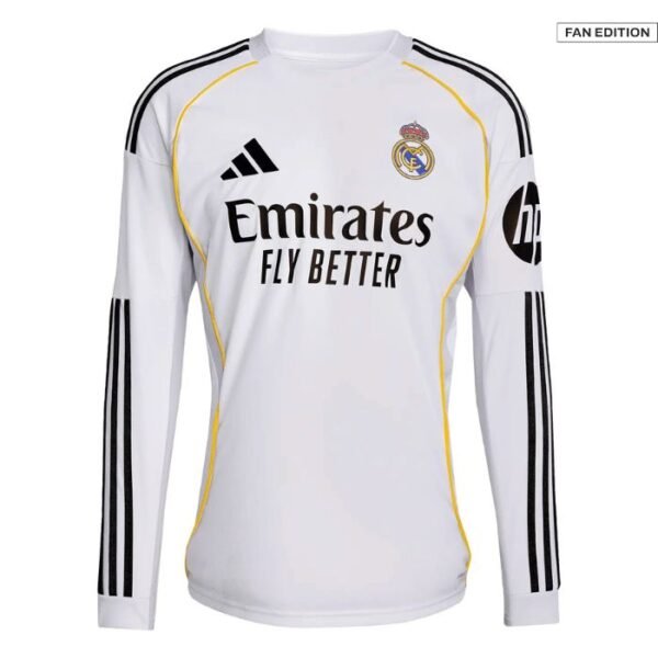 Real Madrid Long Sleeve Home Jersey white