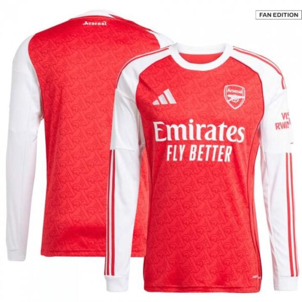 long sleeve Arsenal Red 25-26 front & back