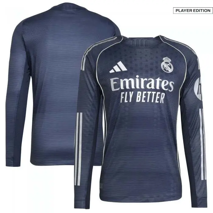 long sleeve real madrid jersey away 25-26 front & back