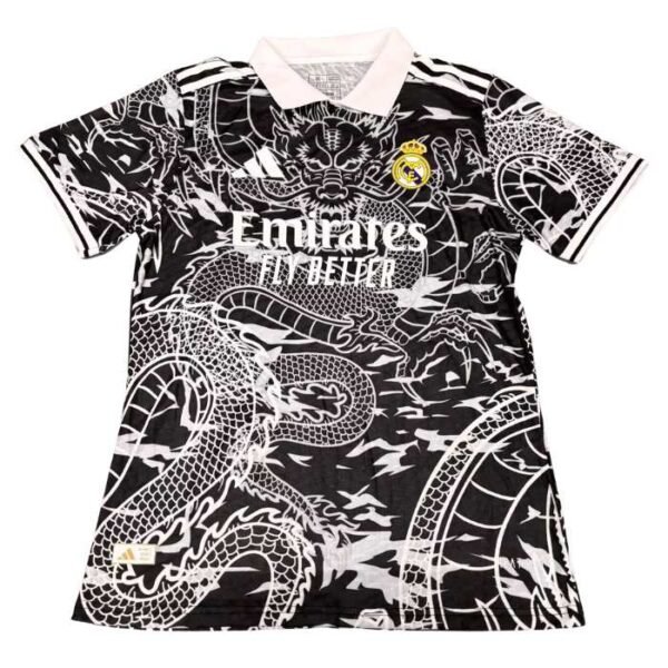 real madrid black dragon jersey front
