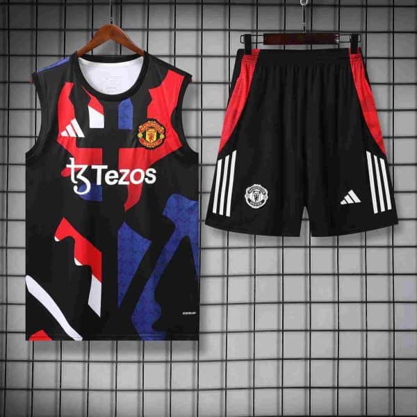 Training Kit Mu Manchester United Training Kit Sleeveless Bold Black, Red, and Blue 25 26
